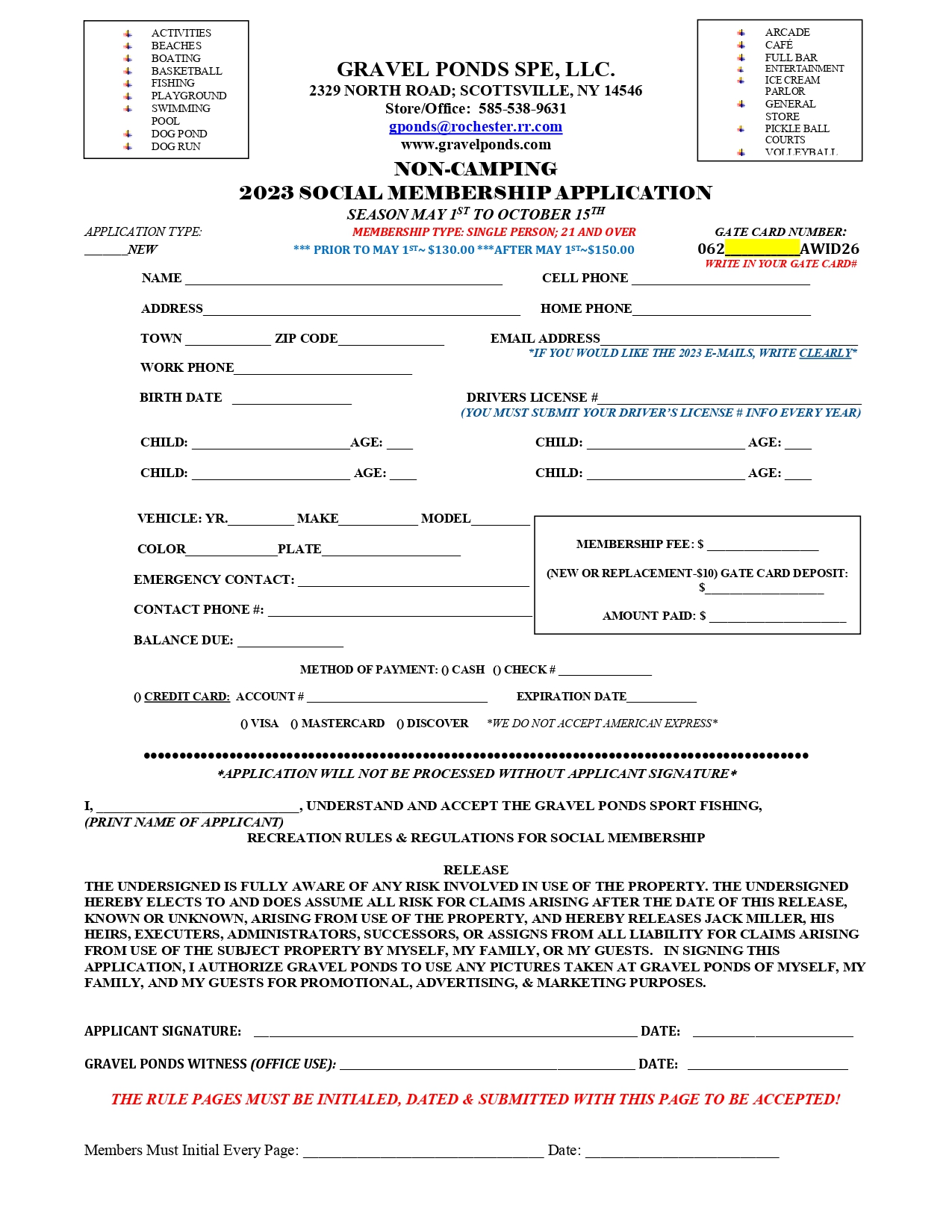 2023 SOCIAL APPLICATION AND RULES