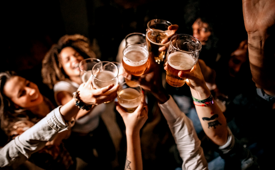 people people cheering with beer