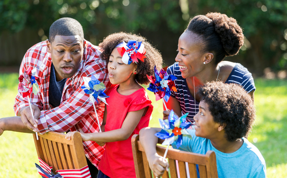 family celebrating memorial day